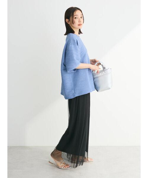 Petit fleur（プチフルール）の「・Petit　Fleur　ウェーブカットオーバーTEE（Tシャツ/カットソー・レディース・ブラック/オフホワイト/ブルー・FREE）」の17枚目の写真