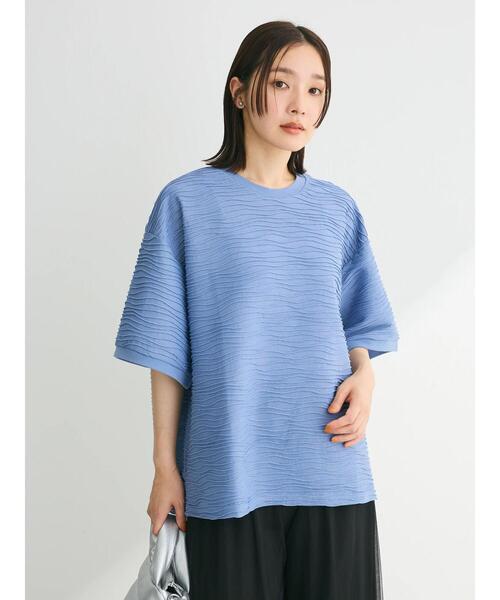 Petit fleur（プチフルール）の「・Petit　Fleur　ウェーブカットオーバーTEE（Tシャツ/カットソー・レディース・ブラック/オフホワイト/ブルー・FREE）」の15枚目の写真