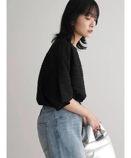 Petit fleur（プチフルール）の「・Petit　Fleur　ウェーブカットオーバーTEE（Tシャツ/カットソー・レディース・ブラック/オフホワイト/ブルー・FREE）」の19枚目の写真