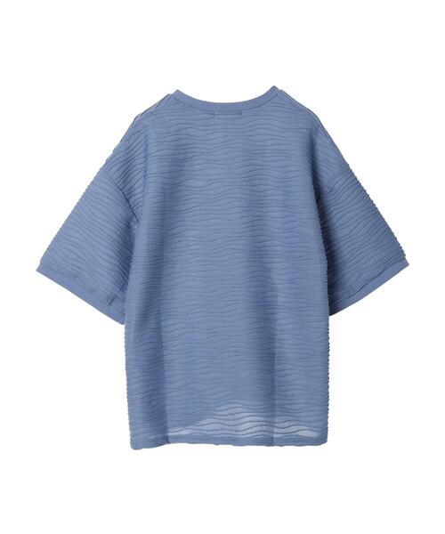 Petit fleur（プチフルール）の「・Petit　Fleur　ウェーブカットオーバーTEE（Tシャツ/カットソー・レディース・ブラック/オフホワイト/ブルー・FREE）」の12枚目の写真