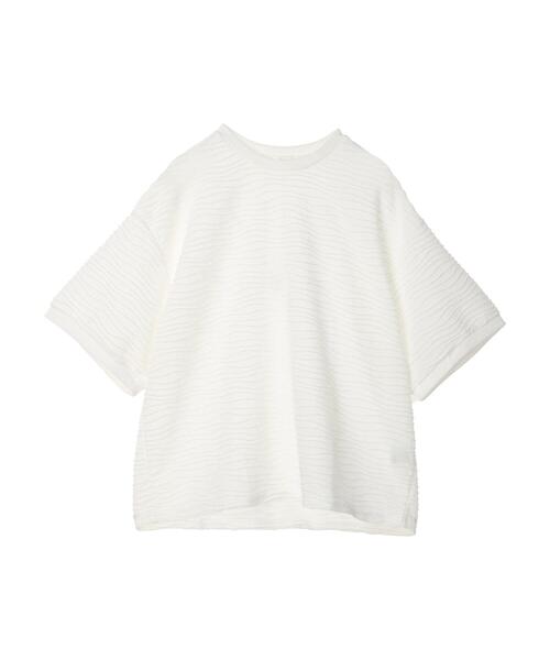 Petit fleur（プチフルール）の「・Petit　Fleur　ウェーブカットオーバーTEE（Tシャツ/カットソー・レディース・ブラック/オフホワイト/ブルー・FREE）」の6枚目の写真