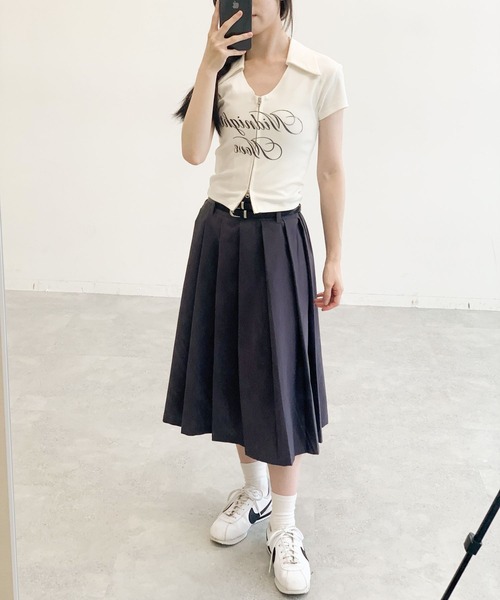 Midnight Move（ミッドナイトムーブ）の「Midnight Move／KR ZIP UP（Tシャツ/カットソー・レディース・ホワイト/ダークグレー/ライトブルー・FREE）」の5枚目の写真