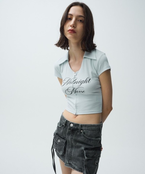 Midnight Move（ミッドナイトムーブ）の「Midnight Move／KR ZIP UP（Tシャツ/カットソー・レディース・ホワイト/ダークグレー/ライトブルー・FREE）」の22枚目の写真