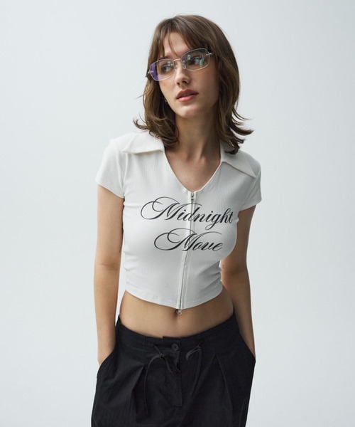 Midnight Move（ミッドナイトムーブ）の「Midnight Move／KR ZIP UP（Tシャツ/カットソー・レディース・ホワイト/ダークグレー/ライトブルー・FREE）」の14枚目の写真