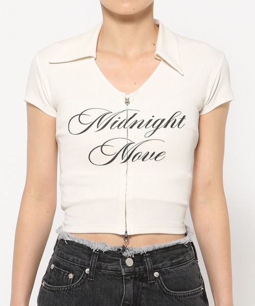 Midnight Move（ミッドナイトムーブ）の「Midnight Move／KR ZIP UP（Tシャツ/カットソー・レディース・ホワイト/ダークグレー/ライトブルー・FREE）」の12枚目の写真