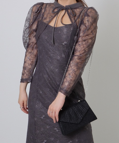 Lace Ladies(レースレディース)の「ギャザー フラップ コンパクト スクエア ハンド バッグ(クラッチバッグ・レディース・シルバー/ブラック/ベージュ・FREE)」の21枚目の写真