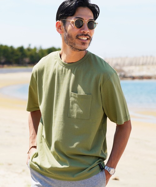 jiggys shop(ジギーズショップ)の「クルーネックポケ付き無地半袖Tシャツカットソー(Tシャツ/カットソー・メンズ・グレー系その他2/ネイビー/グリーン系その他/ライトグレー/ホワイト/ヘザーグレー/オレンジ系その他/ブラック/グレー系その他・MEDIUM/LARGE/X-LARGE)」の7枚目の写真