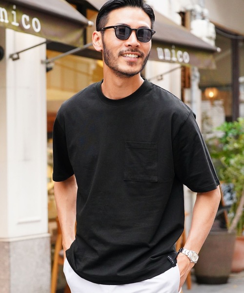 jiggys shop(ジギーズショップ)の「クルーネックポケ付き無地半袖Tシャツカットソー(Tシャツ/カットソー・メンズ・グレー系その他2/ネイビー/グリーン系その他/ライトグレー/ホワイト/ヘザーグレー/オレンジ系その他/ブラック/グレー系その他・MEDIUM/LARGE/X-LARGE)」の2枚目の写真