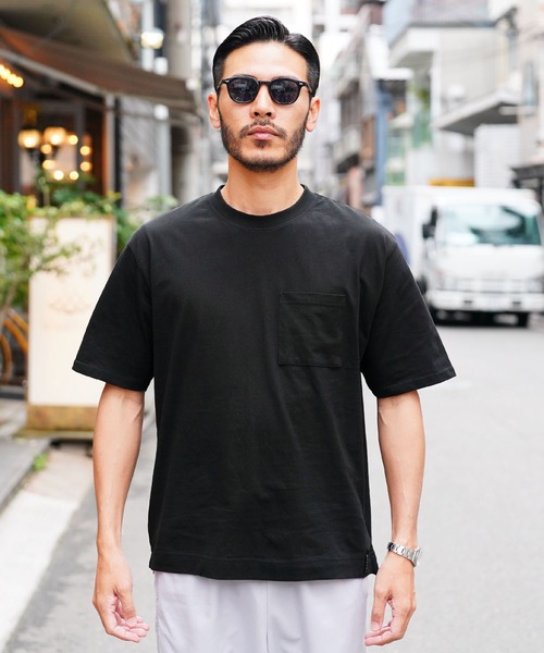 jiggys shop(ジギーズショップ)の「クルーネックポケ付き無地半袖Tシャツカットソー(Tシャツ/カットソー・メンズ・グレー系その他2/ネイビー/グリーン系その他/ライトグレー/ホワイト/ヘザーグレー/オレンジ系その他/ブラック/グレー系その他・MEDIUM/LARGE/X-LARGE)」の10枚目の写真