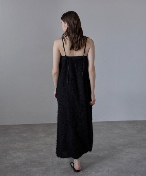 Bonjour Sagan（ボンジュールサガン）の「【MINERTE】fringe camisole one piece / フリンジキャミワンピース（ワンピース・レディース・ブラック・FREE）」の5枚目の写真