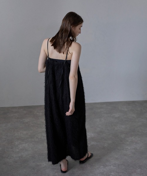 Bonjour Sagan（ボンジュールサガン）の「【MINERTE】fringe camisole one piece / フリンジキャミワンピース（ワンピース・レディース・ブラック・FREE）」の6枚目の写真