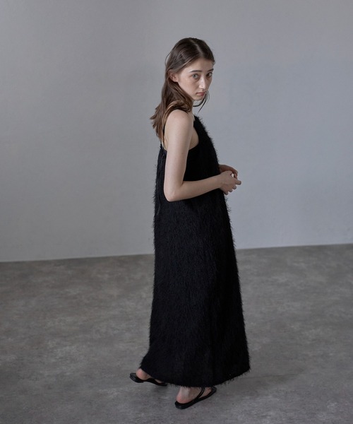 Bonjour Sagan（ボンジュールサガン）の「【MINERTE】fringe camisole one piece / フリンジキャミワンピース（ワンピース・レディース・ブラック・FREE）」の10枚目の写真