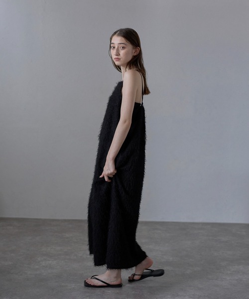 Bonjour Sagan（ボンジュールサガン）の「【MINERTE】fringe camisole one piece / フリンジキャミワンピース（ワンピース・レディース・ブラック・FREE）」の12枚目の写真