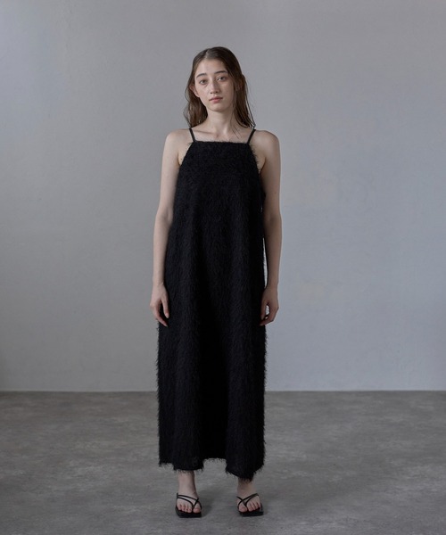 Bonjour Sagan（ボンジュールサガン）の「【MINERTE】fringe camisole one piece / フリンジキャミワンピース（ワンピース・レディース・ブラック・FREE）」の13枚目の写真