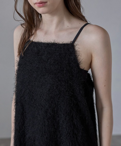 Bonjour Sagan（ボンジュールサガン）の「【MINERTE】fringe camisole one piece / フリンジキャミワンピース（ワンピース・レディース・ブラック・FREE）」の16枚目の写真