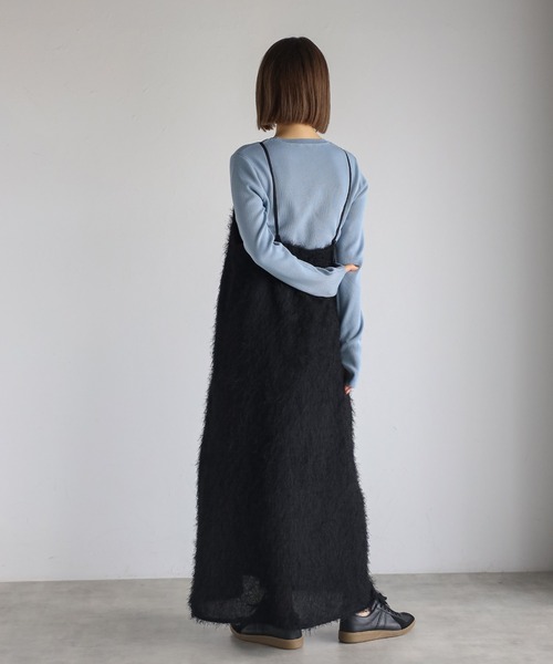 Bonjour Sagan（ボンジュールサガン）の「【MINERTE】fringe camisole one piece / フリンジキャミワンピース（ワンピース・レディース・ブラック・FREE）」の20枚目の写真