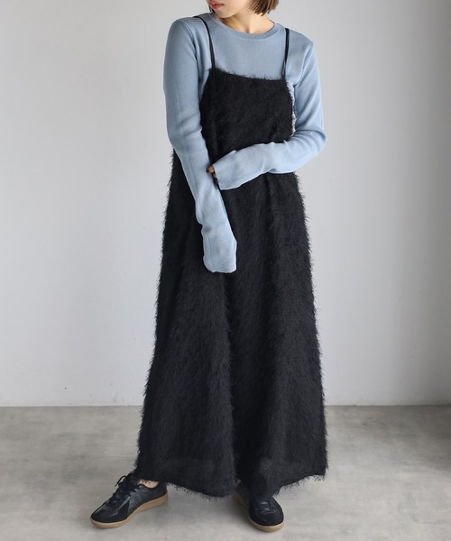 Bonjour Sagan（ボンジュールサガン）の「【MINERTE】fringe camisole one piece / フリンジキャミワンピース（ワンピース・レディース・ブラック・FREE）」の21枚目の写真