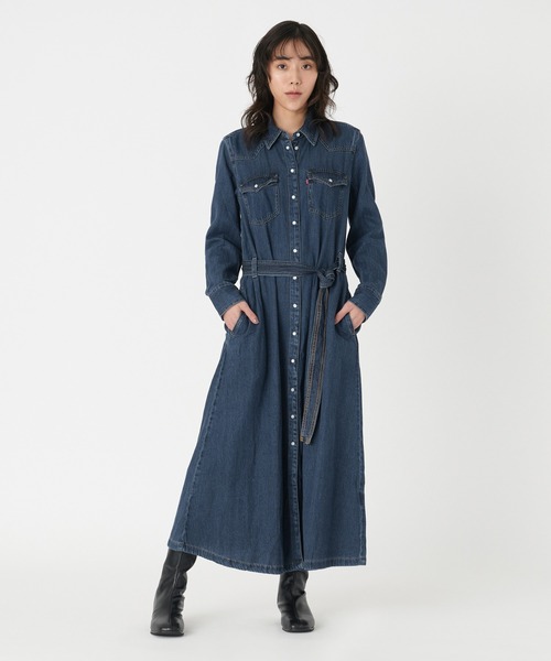 Levi's リーバイス ロング コート ベルト デニム シャツ ワンピース Levi's(リーバイス)の「Levi's/リーバイス QUINNEY デニム