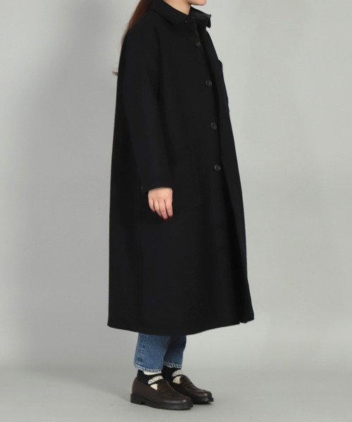 OMNIGOD（オムニゴッド）の「[OMNIGOD womens / オムニゴッド] メルトン ストアーズコート（ステンカラーコート・レディース・ブラック/ブラウン・FREE）」の8枚目の写真