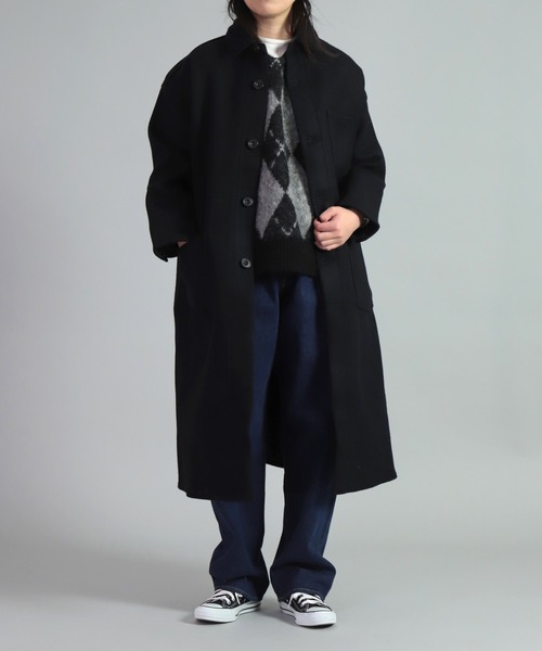 OMNIGOD（オムニゴッド）の「[OMNIGOD womens / オムニゴッド] メルトン ストアーズコート（ステンカラーコート・レディース・ブラック/ブラウン・FREE）」の7枚目の写真