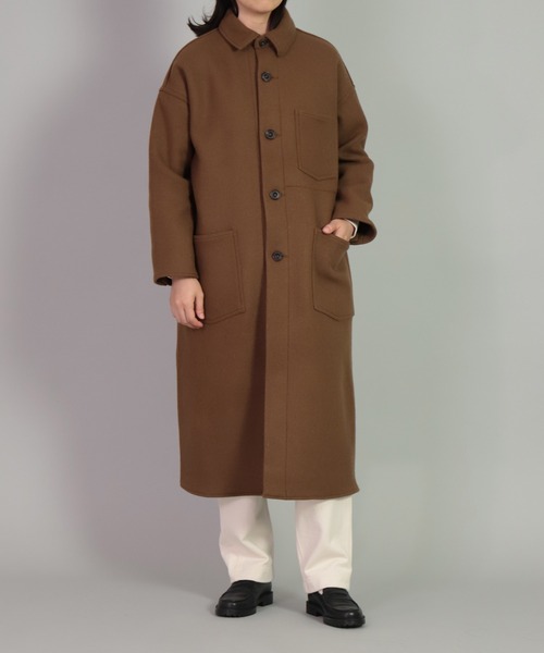 OMNIGOD（オムニゴッド）の「[OMNIGOD womens / オムニゴッド] メルトン ストアーズコート（ステンカラーコート・レディース・ブラック/ブラウン・FREE）」の5枚目の写真