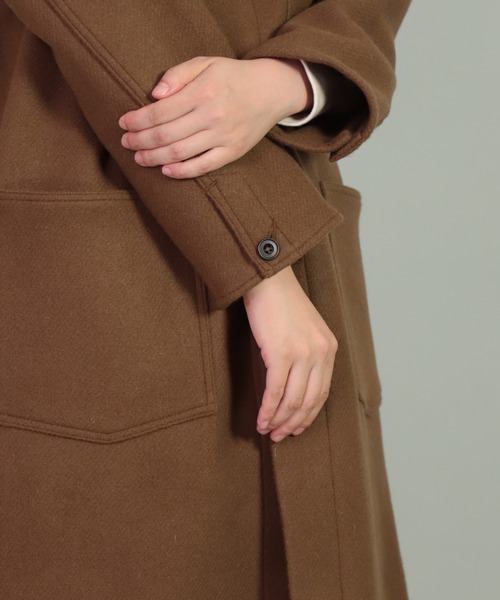 OMNIGOD（オムニゴッド）の「[OMNIGOD womens / オムニゴッド] メルトン ストアーズコート（ステンカラーコート・レディース・ブラック/ブラウン・FREE）」の15枚目の写真
