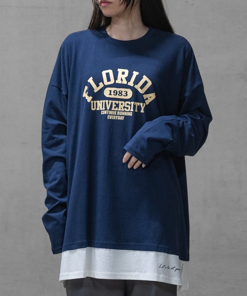 JOHN'S CLOSET(ジョンズクローゼット)の「【40I】コットン フェイクレイヤード ロングスリーブTシャツ(Tシャツ/カットソー・メンズ・グレー系1/ブラウン系1/グレー系2/ブラック系1/ネイビー系3/ライトグリーン系2/グレー系3/ブラウン系2/ブラック系2/ベージュ系1/カーキ系1/パープル系1/ネイビー系1/ライトグリーン系1/ネイビー系2・LARGE/MEDIUM/X-LARGE)」の13枚目の写真