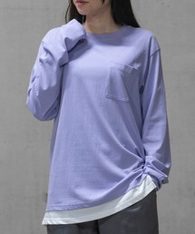 【40I】コットン フェイクレイヤード ロングスリーブTシャツ