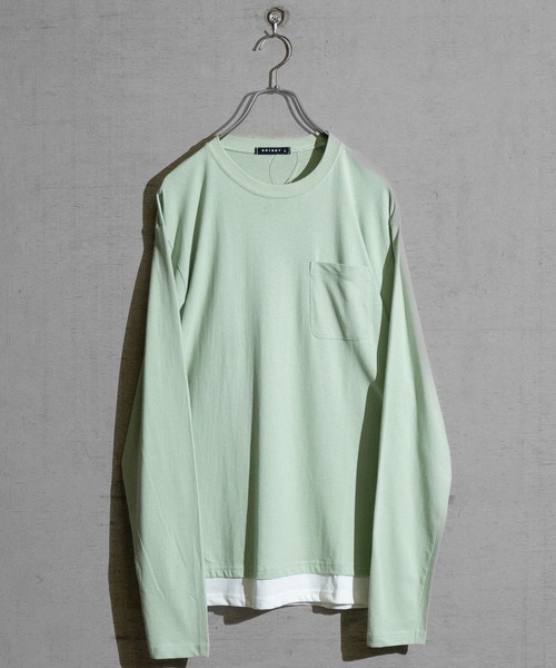 JOHN'S CLOSET(ジョンズクローゼット)の「【40I】コットン フェイクレイヤード ロングスリーブTシャツ(Tシャツ/カットソー・メンズ・グレー系1/ブラウン系1/グレー系2/ブラック系1/ネイビー系3/ライトグリーン系2/グレー系3/ブラウン系2/ブラック系2/ベージュ系1/カーキ系1/パープル系1/ネイビー系1/ライトグリーン系1/ネイビー系2・LARGE/MEDIUM/X-LARGE)」の18枚目の写真