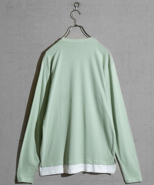 JOHN'S CLOSET(ジョンズクローゼット)の「【40I】コットン フェイクレイヤード ロングスリーブTシャツ(Tシャツ/カットソー・メンズ・グレー系1/ブラウン系1/グレー系2/ブラック系1/ネイビー系3/ライトグリーン系2/グレー系3/ブラウン系2/ブラック系2/ベージュ系1/カーキ系1/パープル系1/ネイビー系1/ライトグリーン系1/ネイビー系2・LARGE/MEDIUM/X-LARGE)」の19枚目の写真