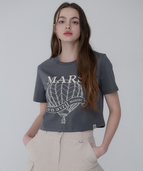 Mars en Avril(マースエンアブリル)の「Mars en Avril エアバルーンクロップTシャツ(Tシャツ/カットソー・レディース・オレンジ系その他/グレー系その他/ホワイト・FREE)」の1枚目の写真