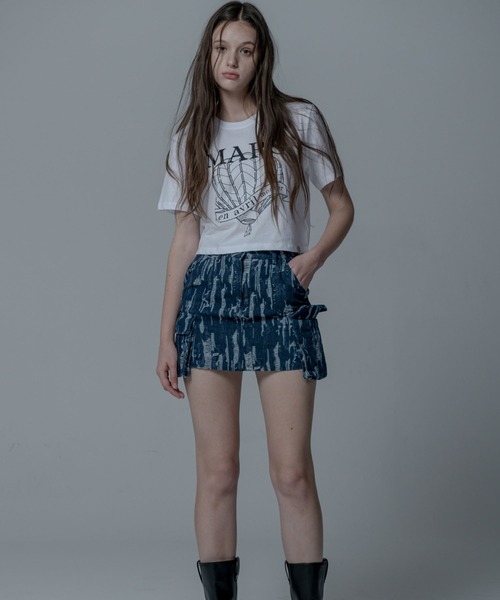 Mars en Avril(マースエンアブリル)の「Mars en Avril エアバルーンクロップTシャツ(Tシャツ/カットソー・レディース・オレンジ系その他/グレー系その他/ホワイト・FREE)」の7枚目の写真