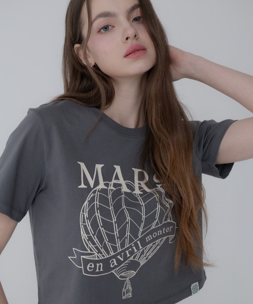 Mars en Avril(マースエンアブリル)の「Mars en Avril エアバルーンクロップTシャツ(Tシャツ/カットソー・レディース・オレンジ系その他/グレー系その他/ホワイト・FREE)」の12枚目の写真