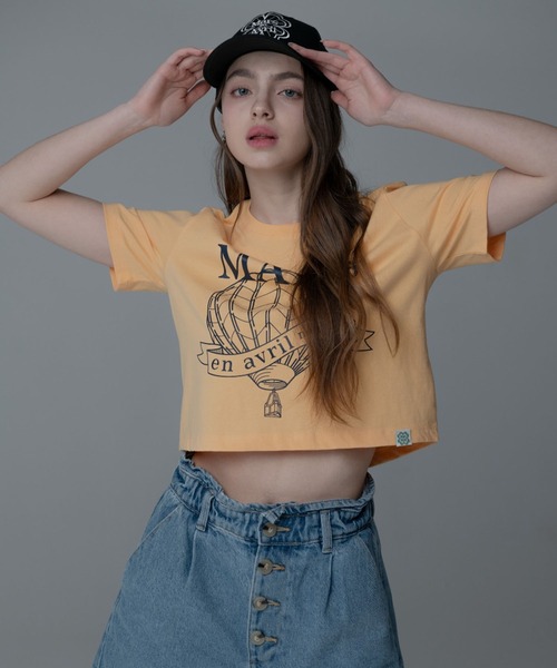 Mars en Avril(マースエンアブリル)の「Mars en Avril エアバルーンクロップTシャツ(Tシャツ/カットソー・レディース・オレンジ系その他/グレー系その他/ホワイト・FREE)」の15枚目の写真