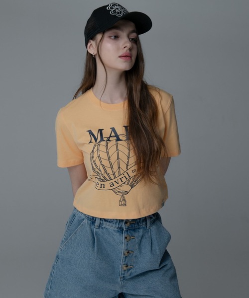 Mars en Avril(マースエンアブリル)の「Mars en Avril エアバルーンクロップTシャツ(Tシャツ/カットソー・レディース・オレンジ系その他/グレー系その他/ホワイト・FREE)」の16枚目の写真