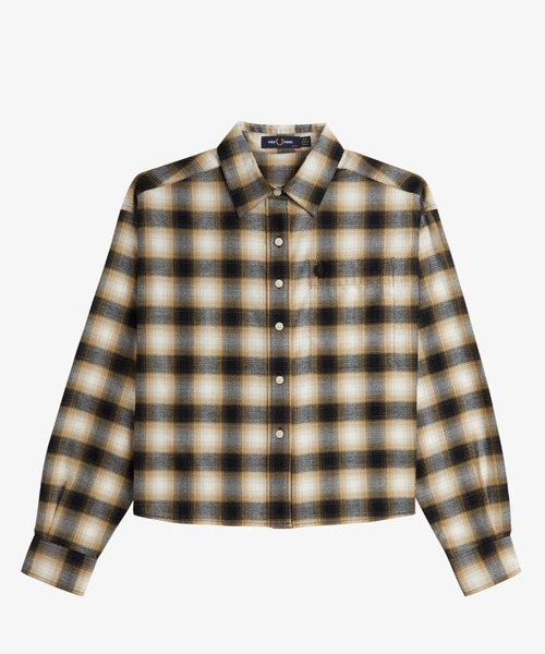 FRED PERRY（フレッドペリー）の「Brushed Check Shirt（シャツ/ブラウス・レディース・ベージュ/モスグリーン・8/10）」の13枚目の写真