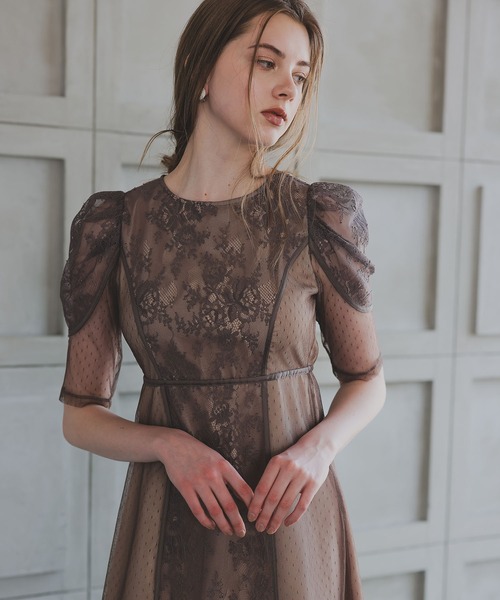ANDRESD（アンドレスド）の「レースドットレイヤードドレス / lace dot