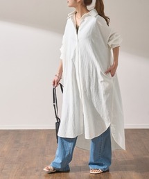 長袖ロングシャツワンピ