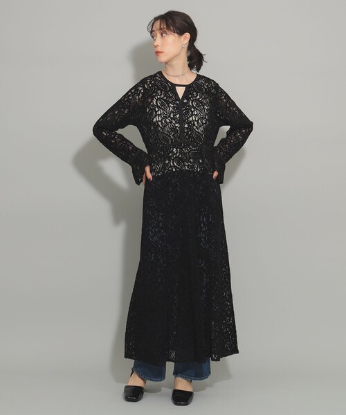 Ray BEAMS(レイビームス)の「ペイズリー レース ワンピース(ワンピース・レディース・オフホワイト/ブラック・0/1)」の1枚目の写真