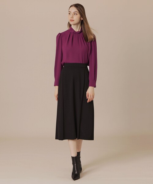 MACKINTOSH LONDON（マッキントッシュ ロンドン）の「ポリエステルジョーゼットブラウス（シャツ/ブラウス・レディース・ワイン/ダークブラウン/ベージュ・38/40）」の4枚目の写真