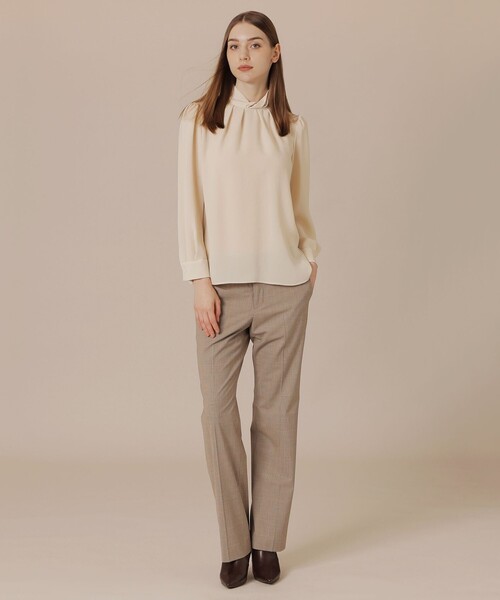 MACKINTOSH LONDON（マッキントッシュ ロンドン）の「ポリエステルジョーゼットブラウス（シャツ/ブラウス・レディース・ワイン/ダークブラウン/ベージュ・38/40）」の5枚目の写真