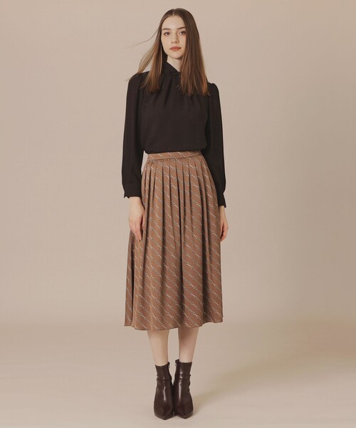 MACKINTOSH LONDON（マッキントッシュ ロンドン）の「ポリエステルジョーゼットブラウス（シャツ/ブラウス・レディース・ワイン/ダークブラウン/ベージュ・38/40）」の7枚目の写真