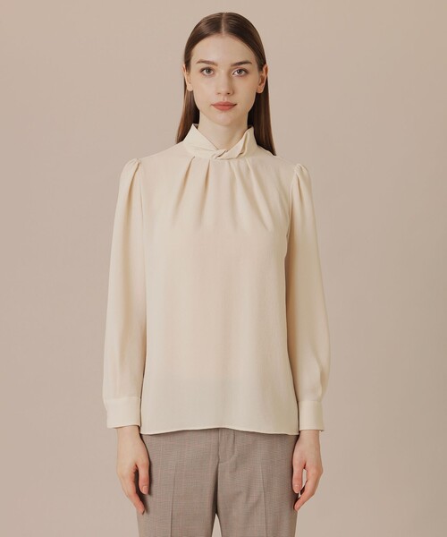 MACKINTOSH LONDON（マッキントッシュ ロンドン）の「ポリエステルジョーゼットブラウス（シャツ/ブラウス・レディース・ワイン/ダークブラウン/ベージュ・38/40）」の8枚目の写真