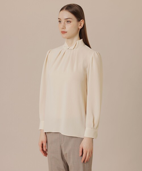 MACKINTOSH LONDON（マッキントッシュ ロンドン）の「ポリエステルジョーゼットブラウス（シャツ/ブラウス・レディース・ワイン/ダークブラウン/ベージュ・38/40）」の9枚目の写真