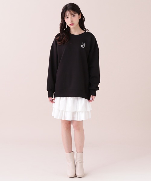 JILL by JILL STUART(ジルバイジルスチュアート)の「◇ワッペン付きダイバーミニスカ―トセット(ワンピース・レディース・ブラック/チャコールグレー・FREE)」の8枚目の写真