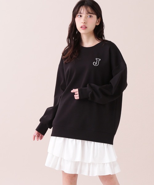 JILL by JILL STUART(ジルバイジルスチュアート)の「◇ワッペン付きダイバーミニスカ―トセット(ワンピース・レディース・ブラック/チャコールグレー・FREE)」の5枚目の写真