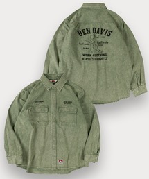 【BENDAVIS／ベンデイビス】BLEACHED TWILL SHIRT/ ブリーチ加工 バックプリントシャツ オーバーサイズ