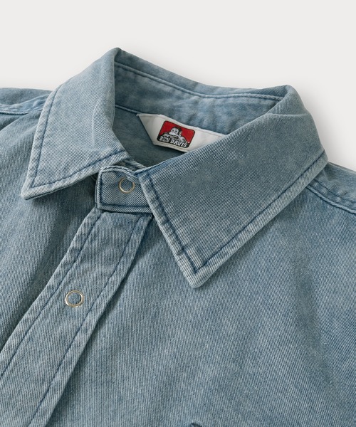 BEN DAVIS(ベンデイビス)の「【BENDAVIS/ベンデイビス】BLEACHED TWILL SHIRT/ ブリーチ加工 バックプリントシャツ オーバーサイズ(シャツ/ブラウス・メンズ・ブラウン/カーキ/ブルー/チャコールグレー・M/L/XL)」の14枚目の写真