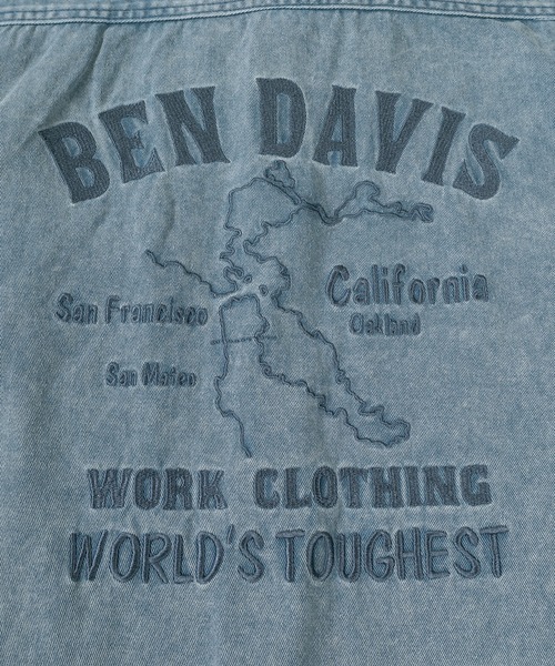 BEN DAVIS(ベンデイビス)の「【BENDAVIS/ベンデイビス】BLEACHED TWILL SHIRT/ ブリーチ加工 バックプリントシャツ オーバーサイズ(シャツ/ブラウス・メンズ・ブラウン/カーキ/ブルー/チャコールグレー・M/L/XL)」の15枚目の写真