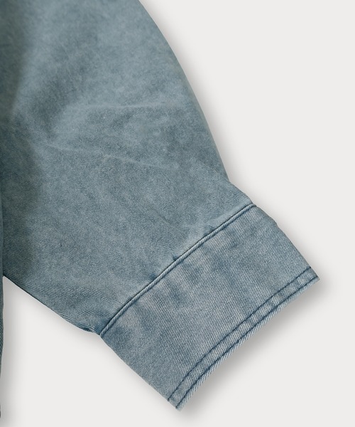 BEN DAVIS(ベンデイビス)の「【BENDAVIS/ベンデイビス】BLEACHED TWILL SHIRT/ ブリーチ加工 バックプリントシャツ オーバーサイズ(シャツ/ブラウス・メンズ・ブラウン/カーキ/ブルー/チャコールグレー・M/L/XL)」の18枚目の写真